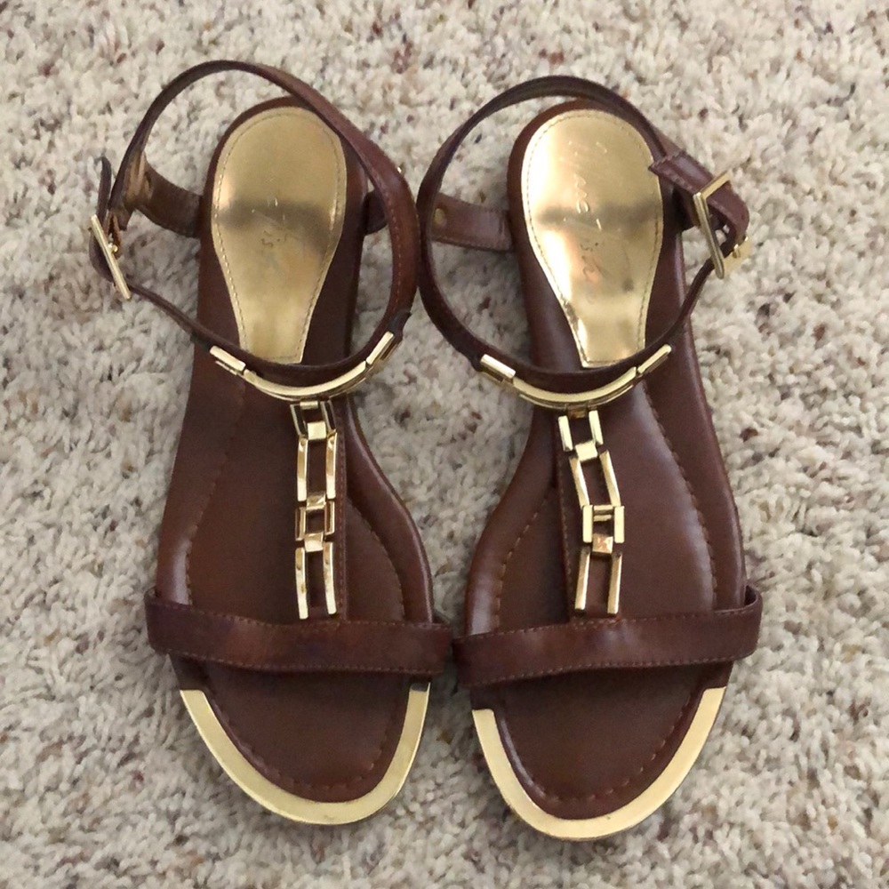 Marc Fisher Brown/Gold Dress Sandals